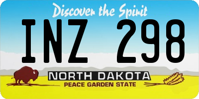 ND license plate INZ298