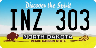 ND license plate INZ303