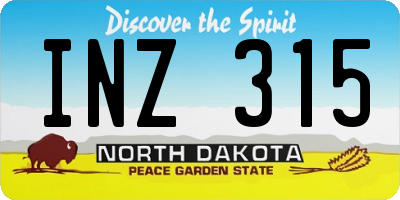 ND license plate INZ315