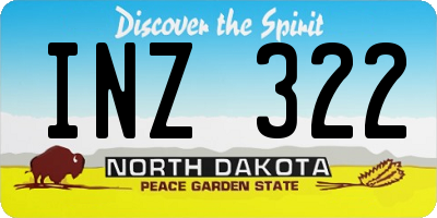 ND license plate INZ322