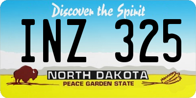 ND license plate INZ325