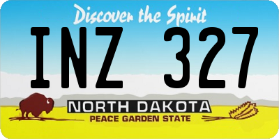 ND license plate INZ327