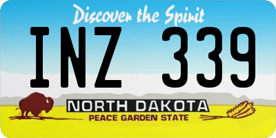 ND license plate INZ339