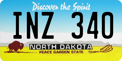 ND license plate INZ340