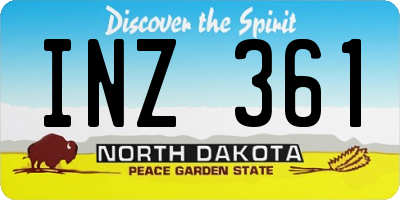 ND license plate INZ361