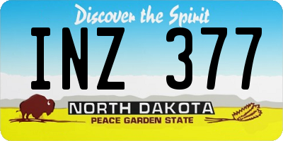 ND license plate INZ377