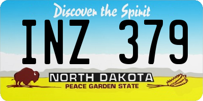 ND license plate INZ379