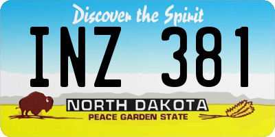 ND license plate INZ381