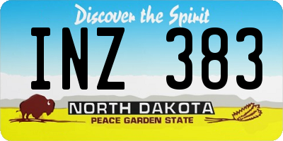 ND license plate INZ383