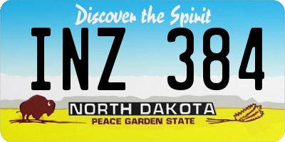 ND license plate INZ384