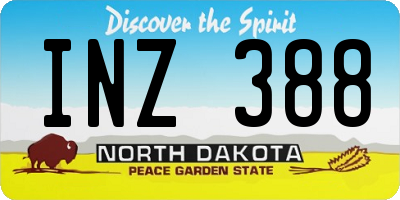ND license plate INZ388