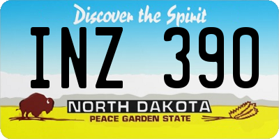 ND license plate INZ390