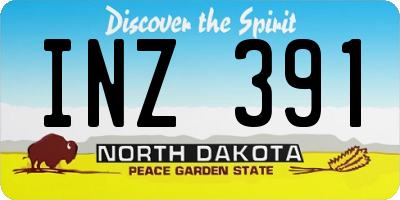 ND license plate INZ391
