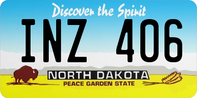 ND license plate INZ406