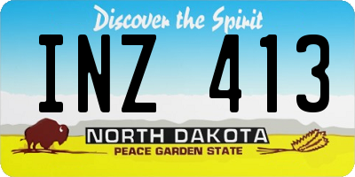 ND license plate INZ413