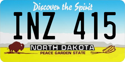 ND license plate INZ415