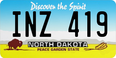 ND license plate INZ419