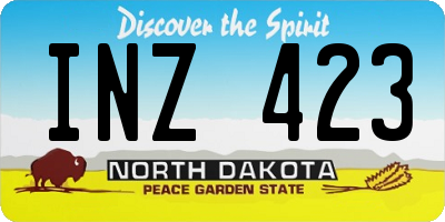 ND license plate INZ423