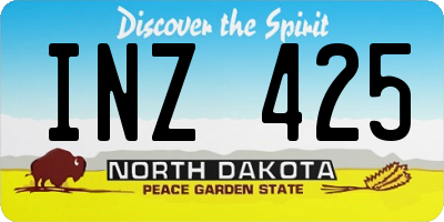ND license plate INZ425