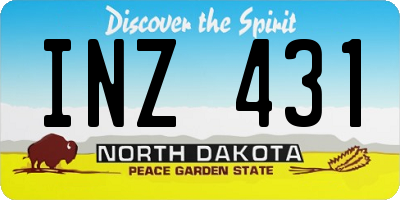 ND license plate INZ431
