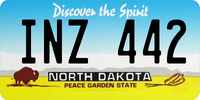 ND license plate INZ442