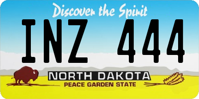 ND license plate INZ444