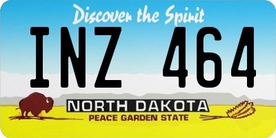 ND license plate INZ464
