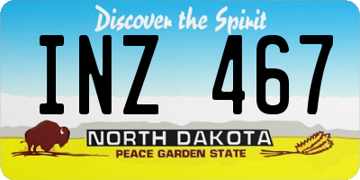 ND license plate INZ467