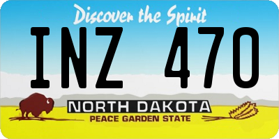 ND license plate INZ470