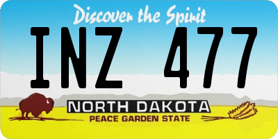 ND license plate INZ477