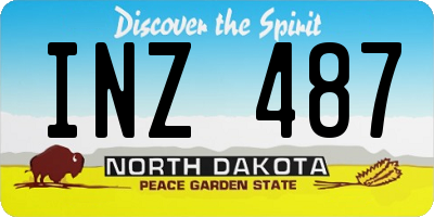 ND license plate INZ487