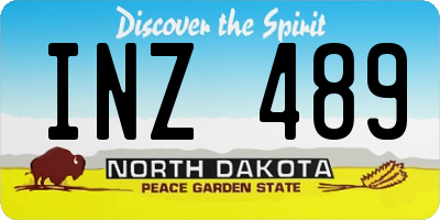 ND license plate INZ489