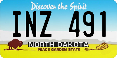 ND license plate INZ491