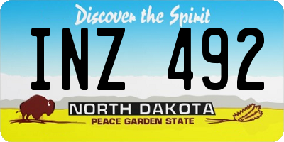 ND license plate INZ492