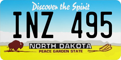 ND license plate INZ495