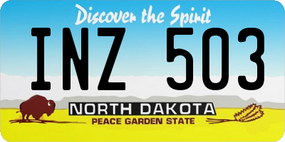 ND license plate INZ503