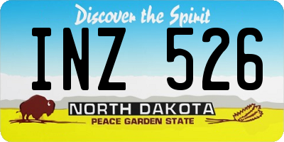 ND license plate INZ526