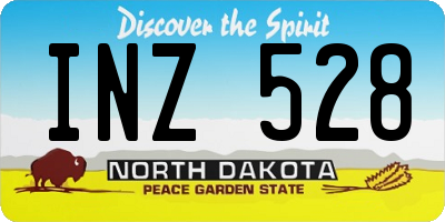 ND license plate INZ528