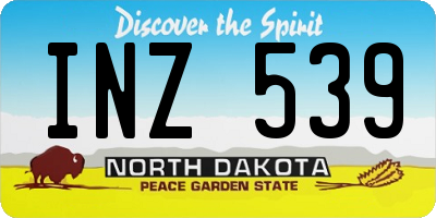 ND license plate INZ539