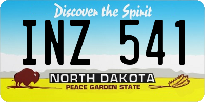 ND license plate INZ541