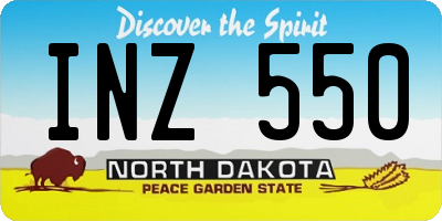 ND license plate INZ550