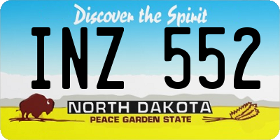 ND license plate INZ552