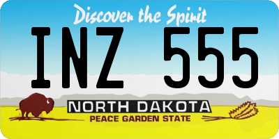 ND license plate INZ555