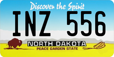 ND license plate INZ556
