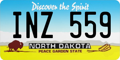 ND license plate INZ559