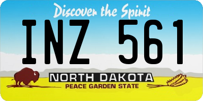 ND license plate INZ561