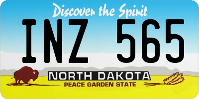 ND license plate INZ565