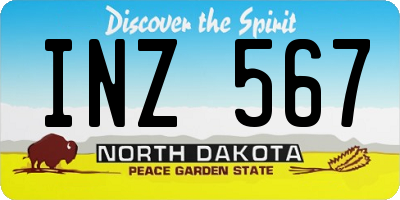 ND license plate INZ567