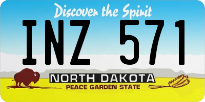 ND license plate INZ571