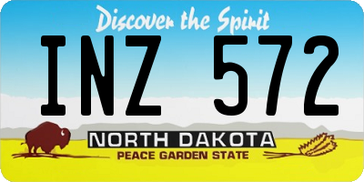 ND license plate INZ572